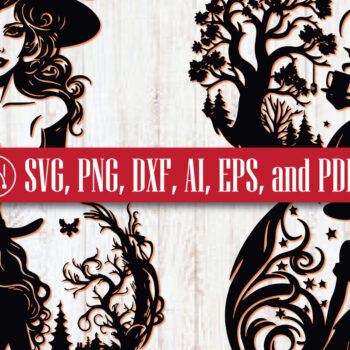 Intra απο ξύλο plywood 3mm-4mm πάχος – Πακέτο Paper Cut Wicked Witch Craft Δίασταση 20x20 cm INTRAFABR-81185563 - Image 2