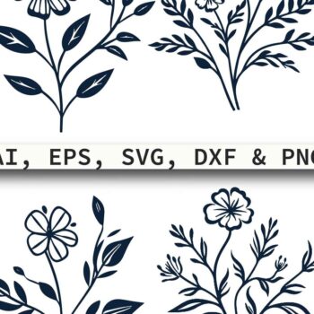 Intra απο ξύλο plywood 3mm-4mm πάχος – Paper Cut Wildflower Bundle Δίασταση  20x20 cm INTRAFABR-80508091 - Image 1