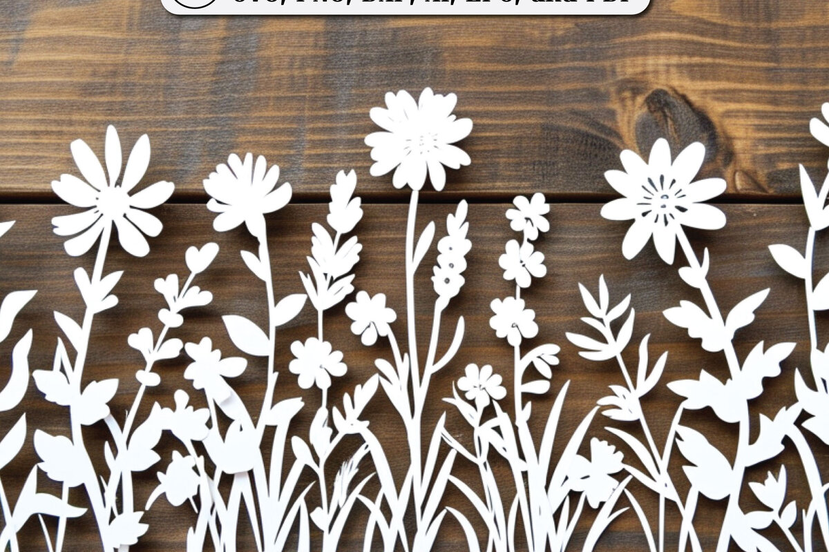 Intra απο ξύλο plywood 3mm-4mm πάχος – Paper Cut Wildflower Bundle Δίασταση  20x20 cm INTRAFABR-88354251