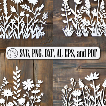 Intra απο ξύλο plywood 3mm-4mm πάχος – Paper Cut Wildflower Bundle Δίασταση  20x20 cm INTRAFABR-88354535 - Image 6