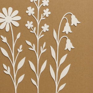 Intra απο ξύλο plywood 3mm-4mm πάχος – Paper Cut Wildflower Δίασταση  20x20 cm INTRAFABR-120362908