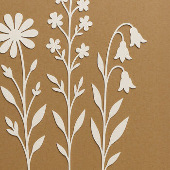 Intra απο ξύλο plywood 3mm-4mm πάχος – Paper Cut Wildflower Δίασταση  20x20 cm INTRAFABR-120362908 - Image 1