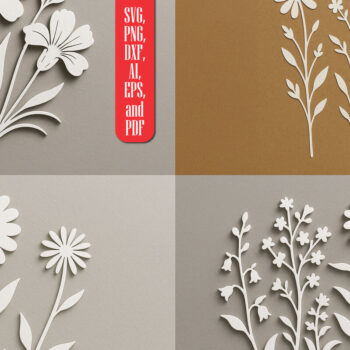 Intra απο ξύλο plywood 3mm-4mm πάχος – Paper Cut Wildflower Bundle Δίασταση  20x20 cm INTRAFABR-120364721 - Image 1