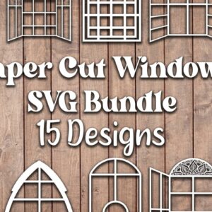 Intra απο ξύλο plywood 3mm-4mm πάχος – Paper Cut Window Die Cuts Bundle Δίασταση  20x20 cm INTRAFABR-37351573