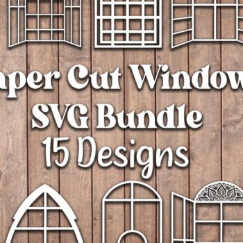 Intra απο ξύλο plywood 3mm-4mm πάχος – Paper Cut Window Die Cuts Bundle Δίασταση  20x20 cm INTRAFABR-37351573 - Image 1