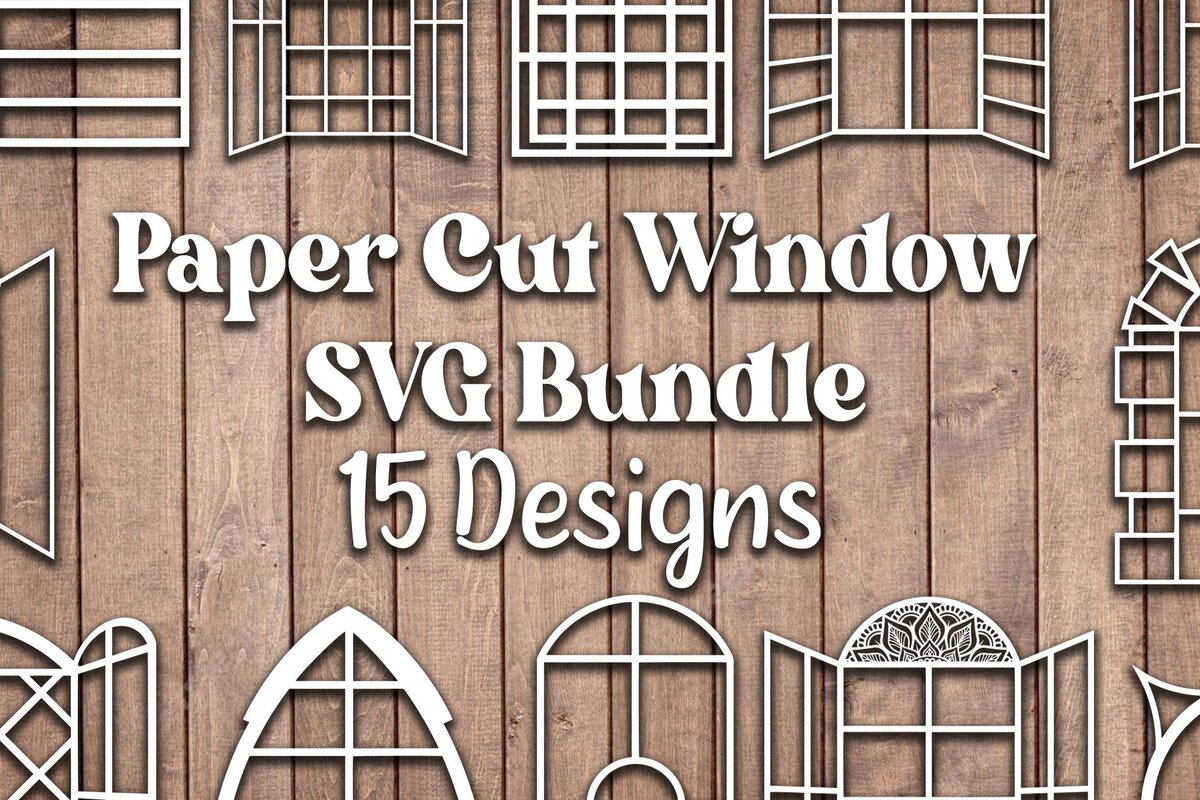 Intra απο ξύλο plywood 3mm-4mm πάχος – Paper Cut Window Die Cuts Bundle Δίασταση  20x20 cm INTRAFABR-37351573