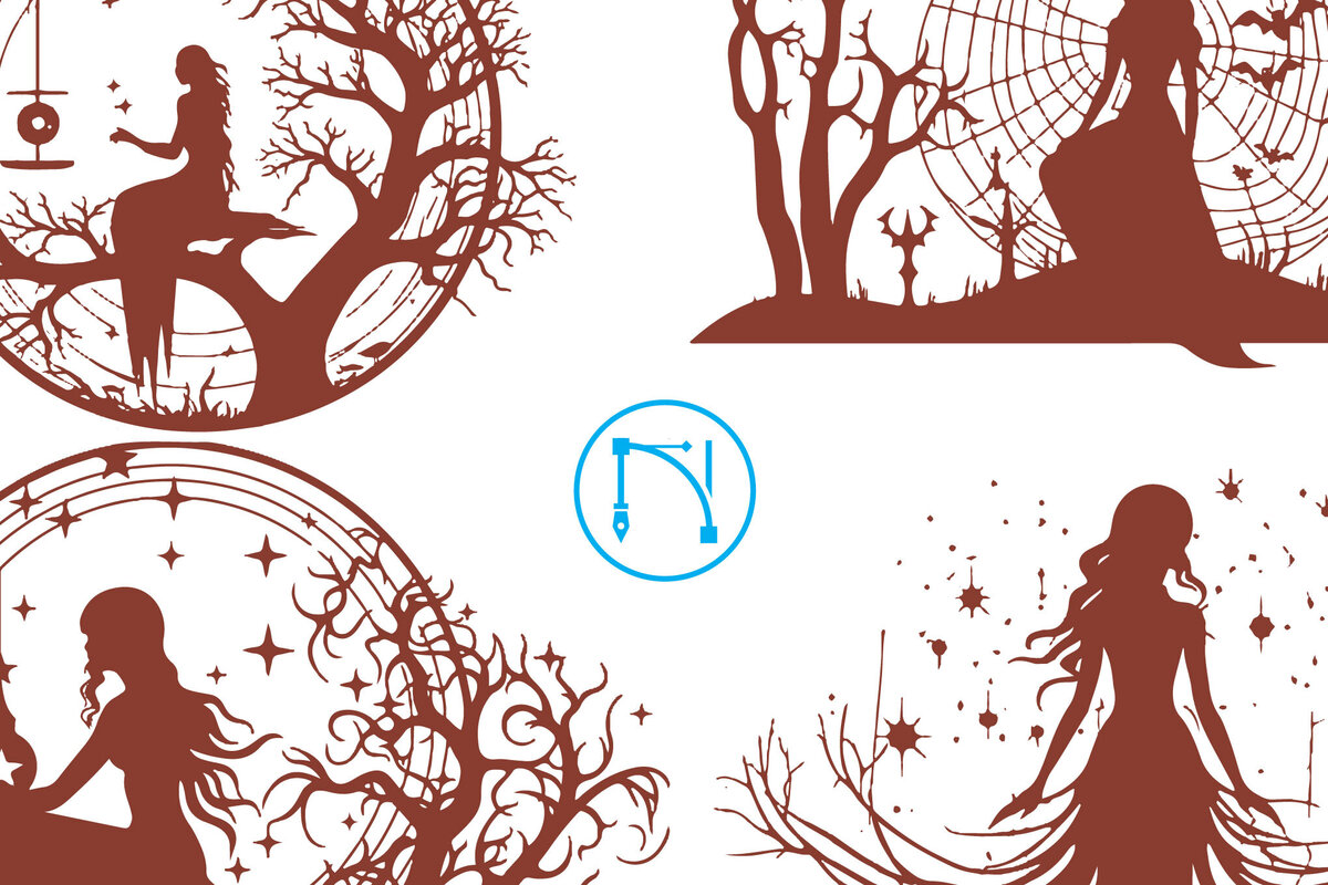 Intra απο ξύλο plywood 3mm-4mm πάχος – Πακέτο Paper Cut Witchy Web Δίασταση  20x20 cm INTRAFABR-81113235