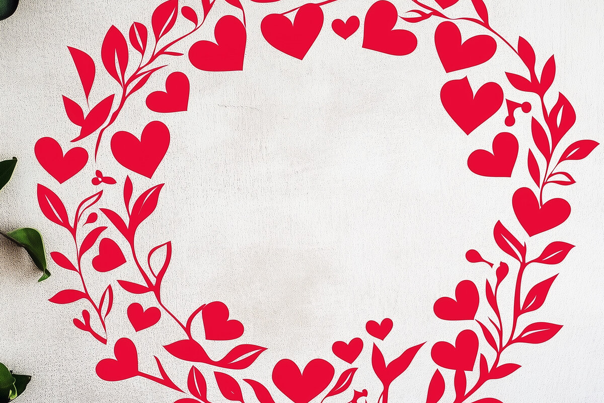 Intra απο ξύλο plywood 3mm-4mm πάχος – Αρχείο κομμένου χαρτιού στεφάνι από καρδιές Δίασταση  20x20 cm INTRAFABR-116012287