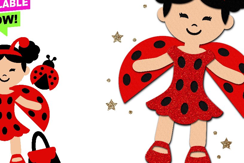 Intra απο ξύλο plywood 3mm-4mm πάχος – Χάρτινη κούκλα Lady Bug Δίασταση  20x20 cm INTRAFABR-89934486