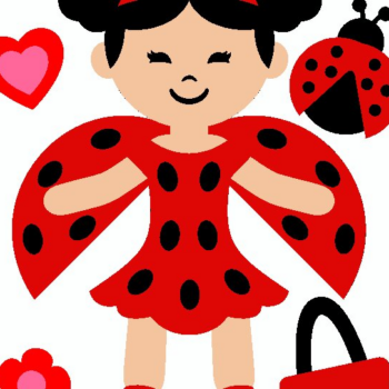 Intra απο ξύλο plywood 3mm-4mm πάχος – Χάρτινη κούκλα Lady Bug Δίασταση 20x20 cm INTRAFABR-89934486 - Image 2