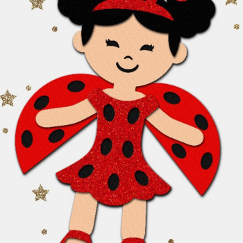 Intra απο ξύλο plywood 3mm-4mm πάχος – Χάρτινη κούκλα Lady Bug Δίασταση  20x20 cm INTRAFABR-89934486 - Image 4