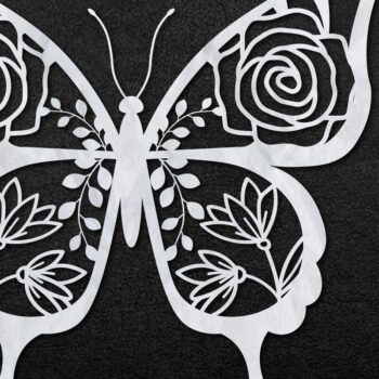 Intra απο ξύλο plywood 3mm-4mm πάχος – Χαρτί/λέιζερ Cut Butterfly Flowers Δίασταση 20x20 cm INTRAFABR-30845215 - Image 1