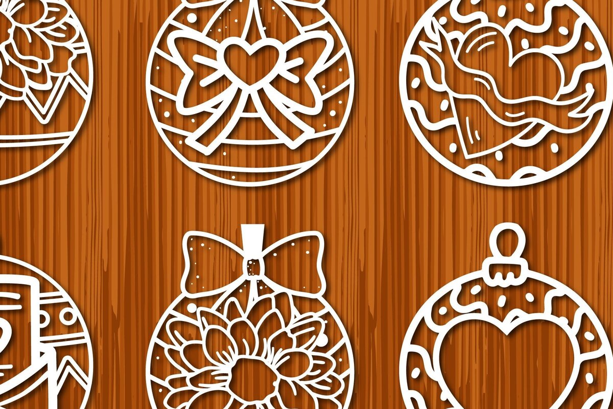 Intra απο ξύλο plywood 3mm-4mm πάχος – Δέσμη χριστουγεννιάτικης μπάλας από χαρτί/λέιζερ Δίασταση  20x20 cm INTRAFABR-32855449