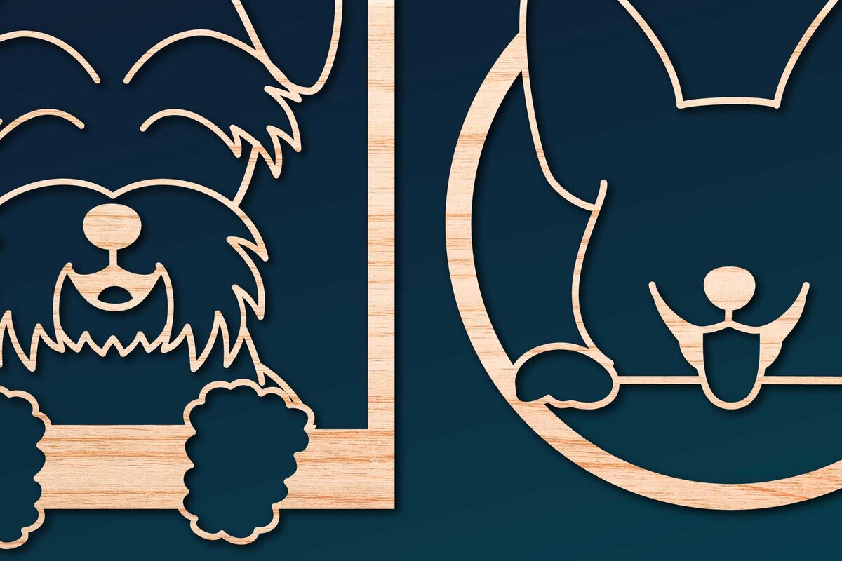 Intra απο ξύλο plywood 3mm-4mm πάχος – Πακέτο Decor Dog Decor από χαρτί/λέιζερ Δίασταση  20x20 cm INTRAFABR-66317954