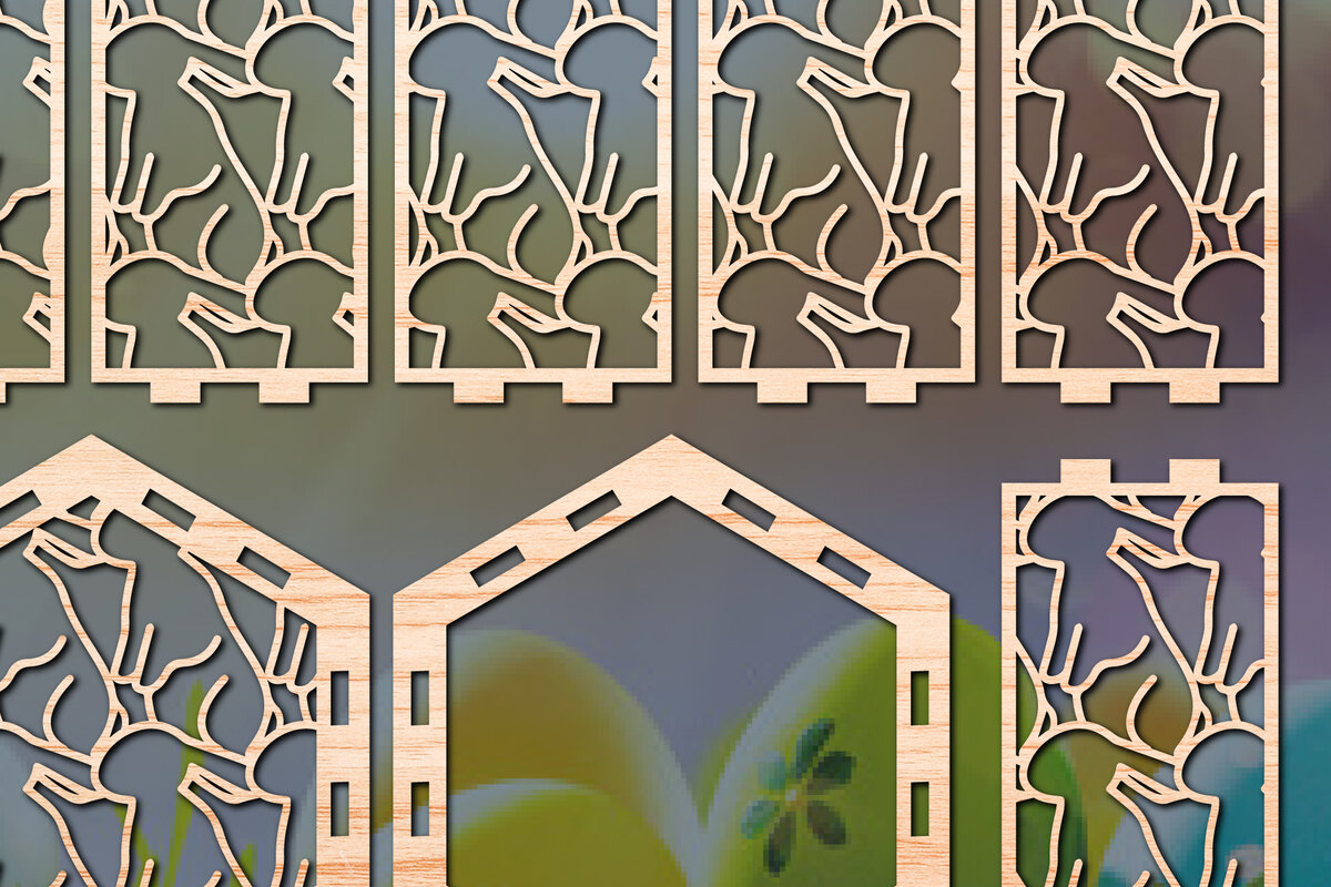 Intra απο ξύλο plywood 3mm-4mm πάχος – Χαρτί/λέιζερ Κόψιμο Πασχαλινό Φανάρι Δίασταση  20x20 cm INTRAFABR-56570489