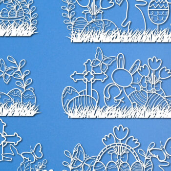 Intra απο ξύλο plywood 3mm-4mm πάχος – Πασχαλινό ντεκόρ Δέσμη κοπής χαρτιού/λέιζερ Δίασταση  20x20 cm INTRAFABR-25874105 - Image 1