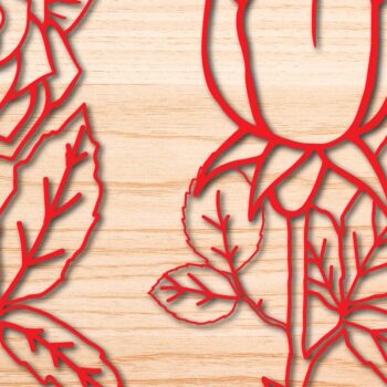 Intra απο ξύλο plywood 3mm-4mm πάχος – Πακέτο από χαρτί/λέιζερ Cut Rose Flower Δίασταση  20x20 cm INTRAFABR-65154752 - Image 1