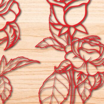Intra απο ξύλο plywood 3mm-4mm πάχος – Πακέτο από χαρτί/λέιζερ Cut Rose Flower Δίασταση  20x20 cm INTRAFABR-65154098 - Image 1