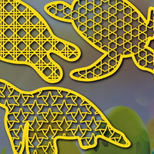 Intra απο ξύλο plywood 3mm-4mm πάχος – Πακέτο χαρτιού/λέιζερ Cut Sea Tortoise Δίασταση  20x20 cm INTRAFABR-56788888