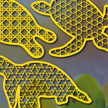 Intra απο ξύλο plywood 3mm-4mm πάχος – Πακέτο χαρτιού/λέιζερ Cut Sea Tortoise Δίασταση  20x20 cm INTRAFABR-56788888 - Image 1