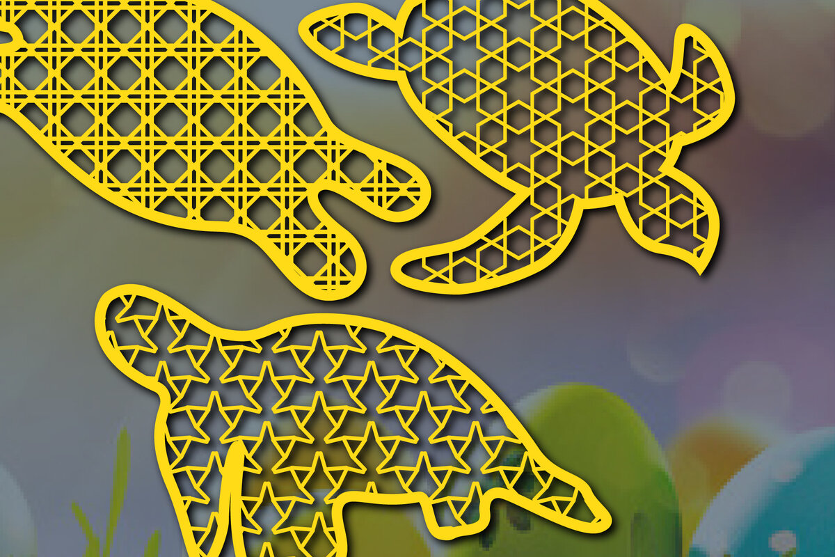 Intra απο ξύλο plywood 3mm-4mm πάχος – Πακέτο χαρτιού/λέιζερ Cut Sea Tortoise Δίασταση  20x20 cm INTRAFABR-56788888