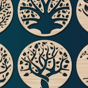 Intra απο ξύλο plywood 3mm-4mm πάχος – Χαρτί/Δέσμη κοπής με λέιζερ Tree Life Δίασταση  20x20 cm INTRAFABR-72906233