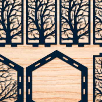 Intra απο ξύλο plywood 3mm-4mm πάχος – Χαρτί/λέιζερ Cut Tree of Life Lantern Δίασταση  20x20 cm INTRAFABR-56508651 - Image 1