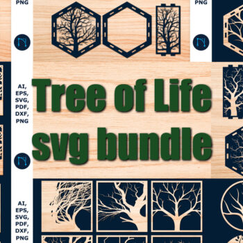 Intra απο ξύλο plywood 3mm-4mm πάχος – Πακέτο Cut Tree of Life από χαρτί/λέιζερ Δίασταση  20x20 cm INTRAFABR-56510358 - Image 1