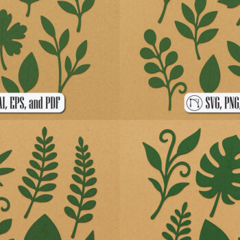 Intra απο ξύλο plywood 3mm-4mm πάχος – Πρότυπο Mega Bundle Paper Leaves Δίασταση  20x20 cm INTRAFABR-124375989 - Image 1