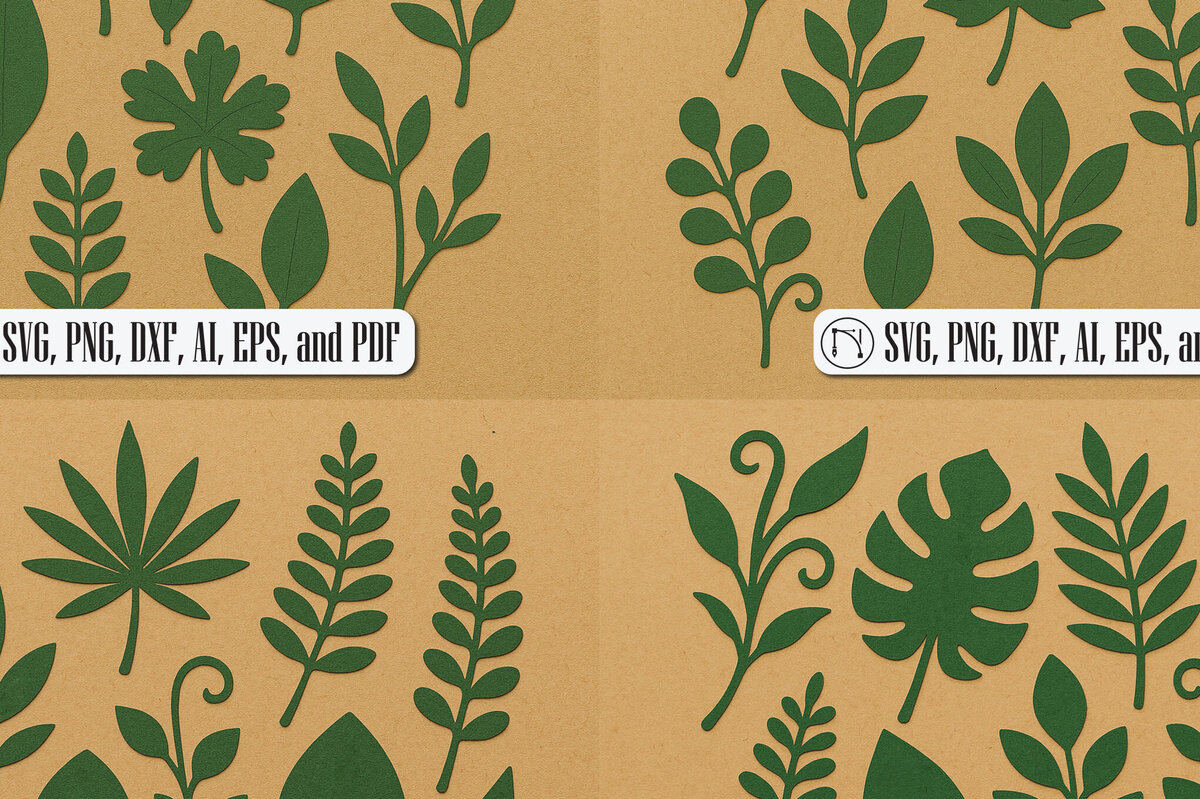 Intra απο ξύλο plywood 3mm-4mm πάχος – Πρότυπο Mega Bundle Paper Leaves Δίασταση  20x20 cm INTRAFABR-124375989