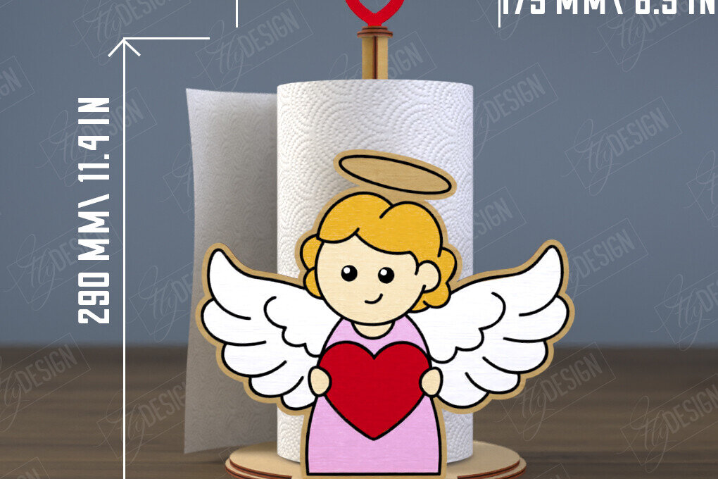 Intra απο ξύλο plywood 3mm-4mm πάχος – Χαρτοπετσέτα | Σχήμα αγγέλου | CNC Δίασταση  20x20 cm INTRAFABR-112503176