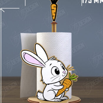 Intra απο ξύλο plywood 3mm-4mm πάχος – Χαρτοπετσέτα | Σχήμα λαγουδάκι | CNC Δίασταση 20x20 cm INTRAFABR-112503205 - Image 1