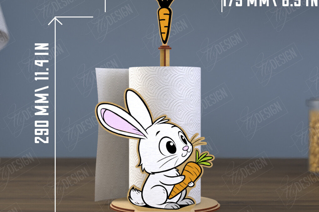 Intra απο ξύλο plywood 3mm-4mm πάχος – Χαρτοπετσέτα | Σχήμα λαγουδάκι | CNC Δίασταση  20x20 cm INTRAFABR-112503205