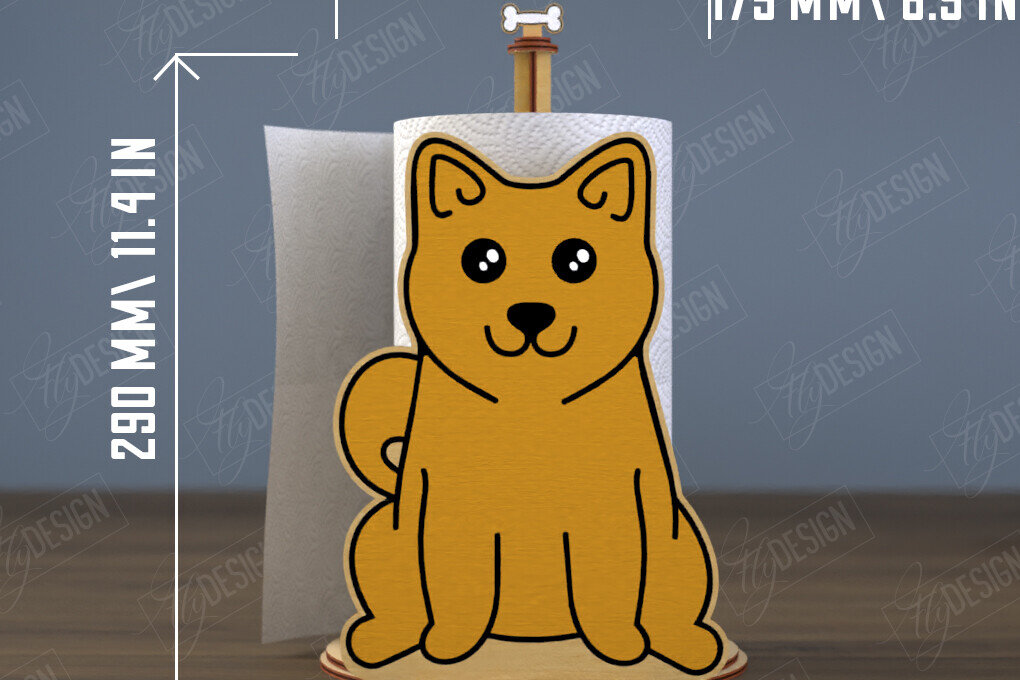 Intra απο ξύλο plywood 3mm-4mm πάχος – Χαρτοπετσέτα | Σχήμα σκύλου | CNC Δίασταση  20x20 cm INTRAFABR-112503273