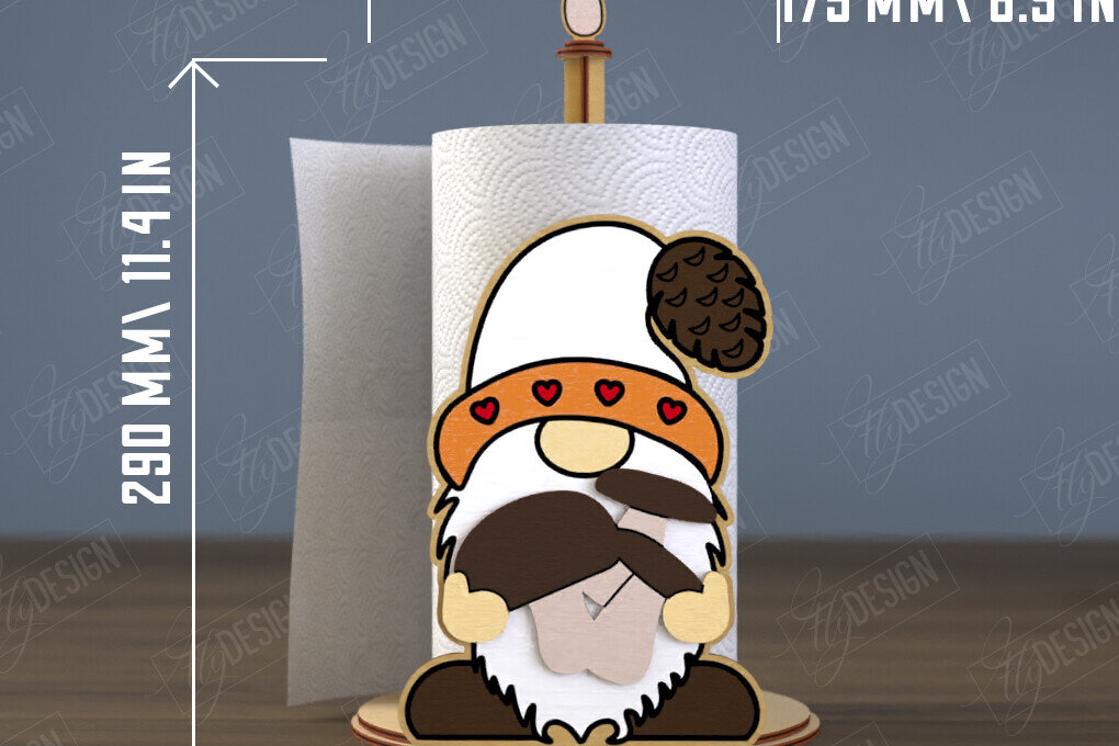 Intra απο ξύλο plywood 3mm-4mm πάχος – Χαρτοπετσέτα | Σχήμα Gnome | CNC Δίασταση  20x20 cm INTRAFABR-112503260