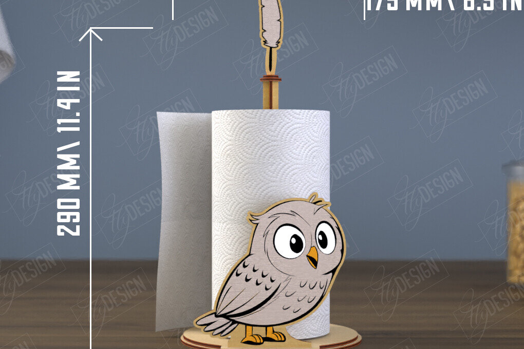 Intra απο ξύλο plywood 3mm-4mm πάχος – Χαρτοπετσέτα | Σχήμα κουκουβάγιας | CNC Δίασταση  20x20 cm INTRAFABR-112503256