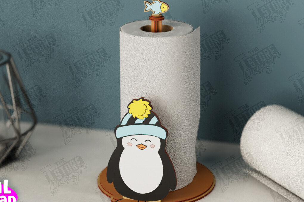 Intra απο ξύλο plywood 3mm-4mm πάχος – Χαρτοπετσέτα | Σχήμα πιγκουίνου | CNC Δίασταση  20x20 cm INTRAFABR-112629092