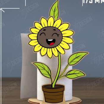 Intra απο ξύλο plywood 3mm-4mm πάχος – Χαρτοπετσέτα | Σχήμα ηλίανθου|CNC Δίασταση 20x20 cm INTRAFABR-112503267 - Image 1