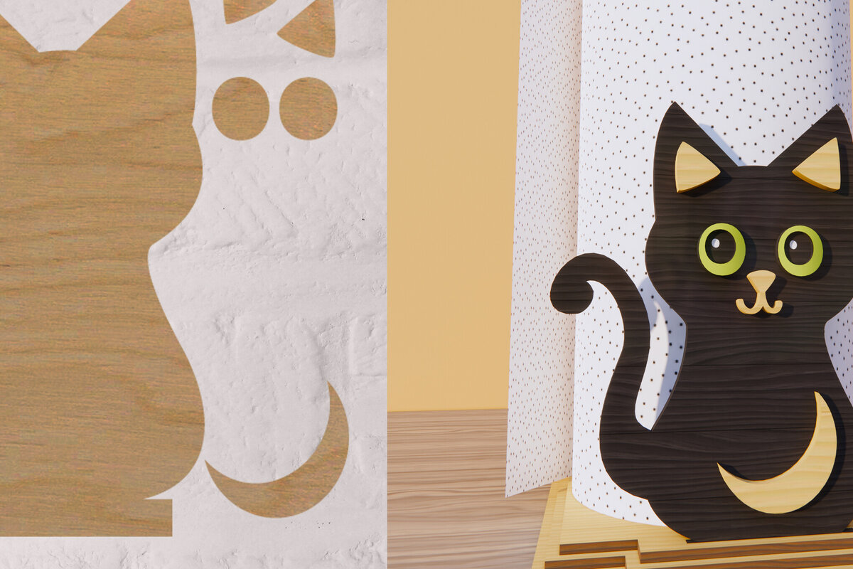 Intra απο ξύλο plywood 3mm-4mm πάχος – Χάρτινες θήκες για ρολό πετσέτας κοπής με λέιζερ Δίασταση  20x20 cm INTRAFABR-79290015