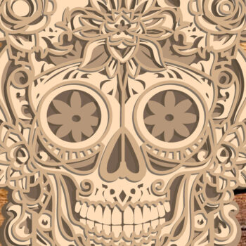 Intra απο ξύλο plywood 3mm-4mm πάχος – Papercut 3D Layered Sugars Δίασταση  20x20 cm INTRAFABR-73956071 - Image 1