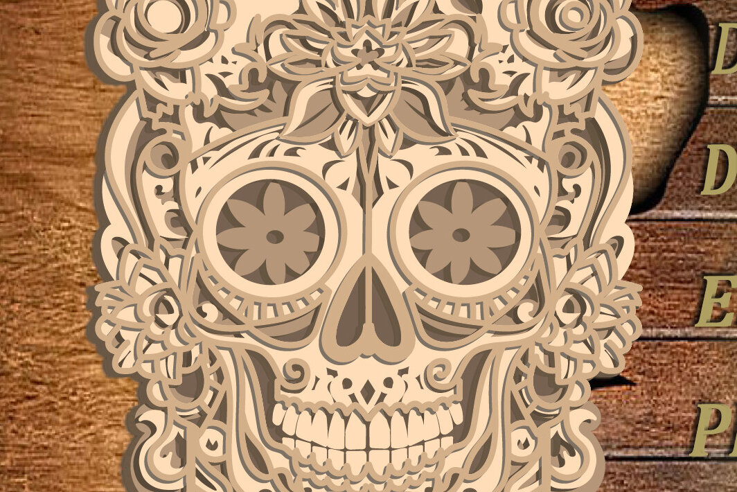 Intra απο ξύλο plywood 3mm-4mm πάχος – Papercut 3D Layered Sugars Δίασταση  20x20 cm INTRAFABR-73956071