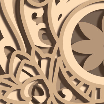 Intra απο ξύλο plywood 3mm-4mm πάχος – Papercut 3D Layered Sugars Δίασταση  20x20 cm INTRAFABR-73956071 - Image 3