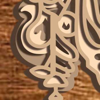 Intra απο ξύλο plywood 3mm-4mm πάχος – Papercut 3D Layered Sugars Δίασταση  20x20 cm INTRAFABR-73956071 - Image 5