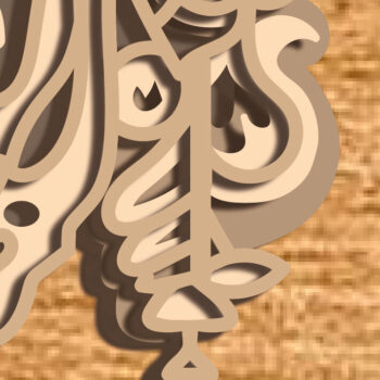 Intra απο ξύλο plywood 3mm-4mm πάχος – Papercut 3D Layered Sugars Δίασταση  20x20 cm INTRAFABR-73956071 - Image 6