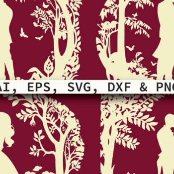 Intra απο ξύλο plywood 3mm-4mm πάχος – Πακέτο για την επετειακή κάρτα Papercut Δίασταση 20x20 cm INTRAFABR-80067491 - Image 1