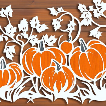 Intra απο ξύλο plywood 3mm-4mm πάχος – Διακοσμητικό κομμένο αρχείο κολοκύθας με χαρτί Δίασταση 40x30 cm INTRAFABR-103104525 - Image 1