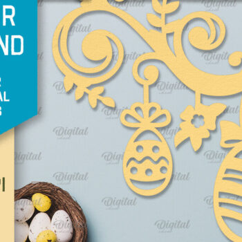 Intra απο ξύλο plywood 3mm-4mm πάχος – Πακέτο Papercut Πασχαλινή γιρλάντα Δίασταση  20x20 cm INTRAFABR-92485247 - Image 8