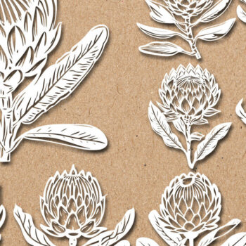 Intra απο ξύλο plywood 3mm-4mm πάχος – Χαρτόκοψη Protea Flower DXF Δίασταση  20x20 cm INTRAFABR-125441827 - Image 3