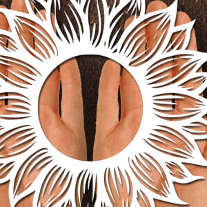 Intra απο ξύλο plywood 3mm-4mm πάχος – Papercut Sunflower DXF Δίασταση 20x20 cm INTRAFABR-125441700