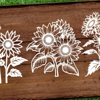 Intra απο ξύλο plywood 3mm-4mm πάχος – Papercut Sunflower DXF Δίασταση  20x20 cm INTRAFABR-125440680 - Image 4